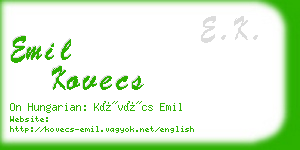 emil kovecs business card